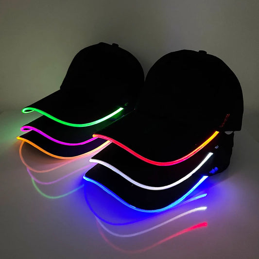 Modieuze lichtgevende baseballpet met LED-verlichting, hiphophoed, bar- en clubaccessoires, fluorescerende hoed voor mannen en vrouwen, DJ- en dansbenodigdheden, kostuum