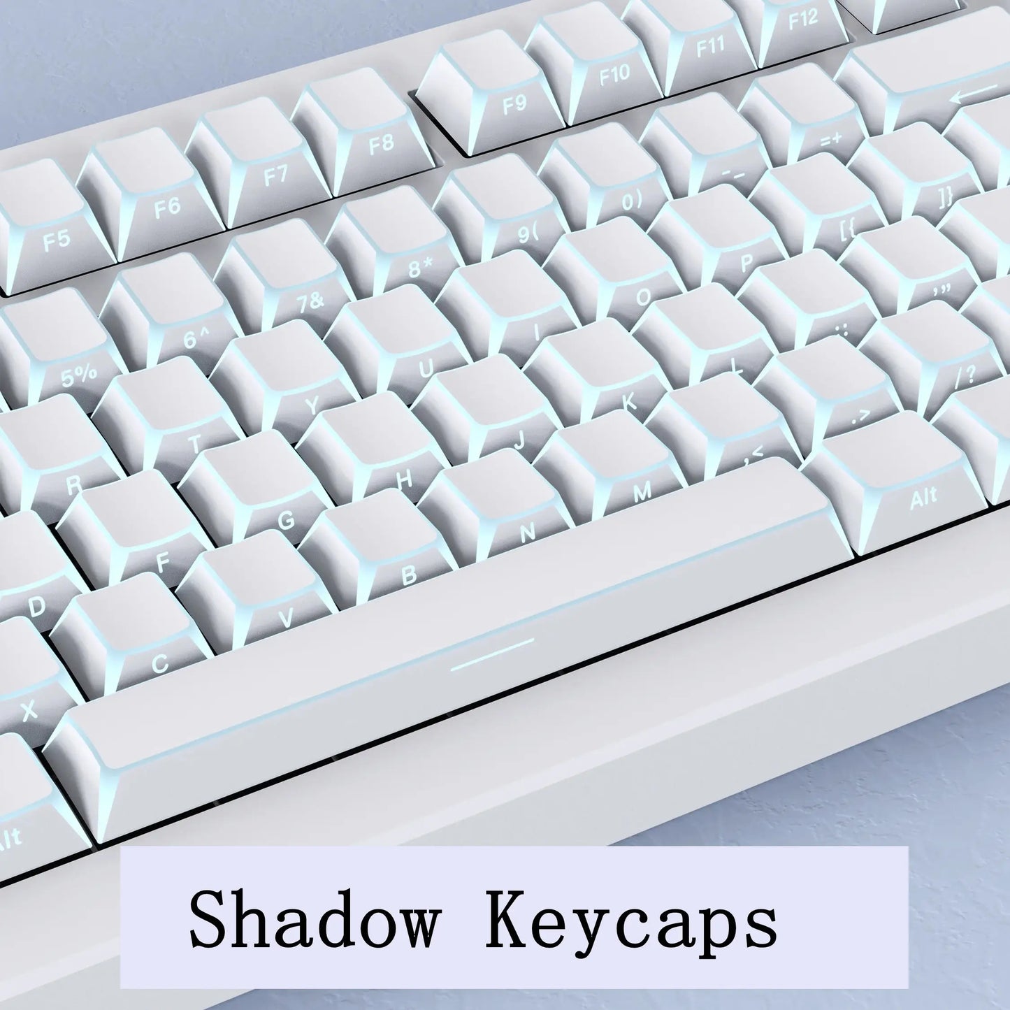 Shadow Keycap Side Print Edge Backlit PBT Shine Through White Black Macarons Cherry Profile 136 Key cap MX Gamer Keyboards AULA