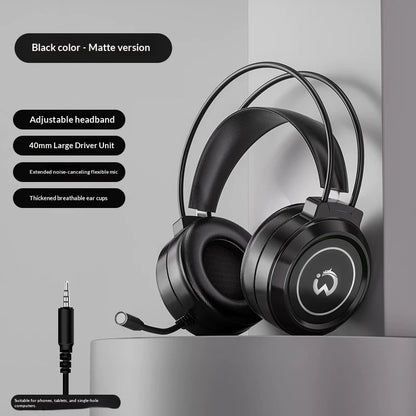 Casque de jeu filaire Paw Hunter T9 avec microphone et éclairage RGB, son surround virtuel 7.1, casque supra-auriculaire pour PC, ordinateur portable et jeux.