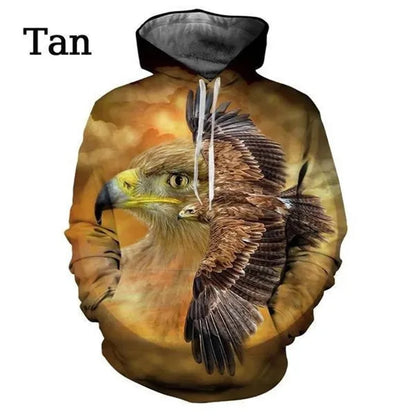 US Eagle Graphic Hoodie Men’s Clothing 3D Bald Eagle Printing Hoodies Women Pullovers Harajuku Fashion Y2K Tops Hoody Sweatshirts