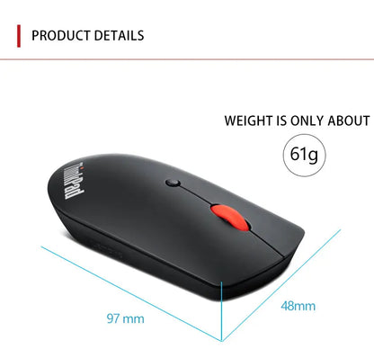 Lenovo ThinkPad Wireless Mouse 4Y50X88822 Dual Bluetooth Office Mouse Laser Mouse Black Ergonomic Laptop Mouse