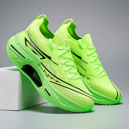 Unisex Sports Shoes Trendy Breathable Mesh Soft Sole Shock-Absorbing Wear-Resistant Professional Running Shoes for Teenagers and Men