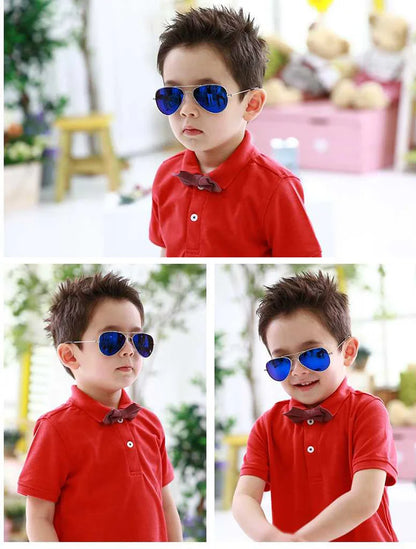 Ochelari de soare pentru copii de la mărci de modă, ochelari cu lentile oglindă, ochelari de soare metalici în stil pilot pentru fete și băieți, ochelari de soare pentru copii, ochelari pentru copii, ochelari de protecție