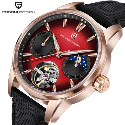 Ανδρικό ρολόι Pagani Design, νέο μοντέλο, πολυτελές αυτόματο μηχανικό ρολόι, 41 mm, από ανοξείδωτο ατσάλι, αδιάβροχο έως 10 bar, στυλ «πιλότου»