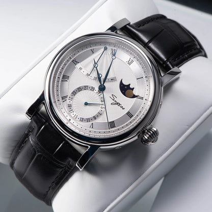 2023 Sugess Watch of Men Automatic Mechanical Moon-Phase Wristwatches Power Reserved  Sapphire WaterResistant Tianjin Movement
