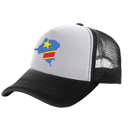 Casquette de camionneur pour homme « Congo démocratique » Casquette de la République démocratique du Congo Casquette de baseball Casquettes unisexes en maille aérée pour l'été