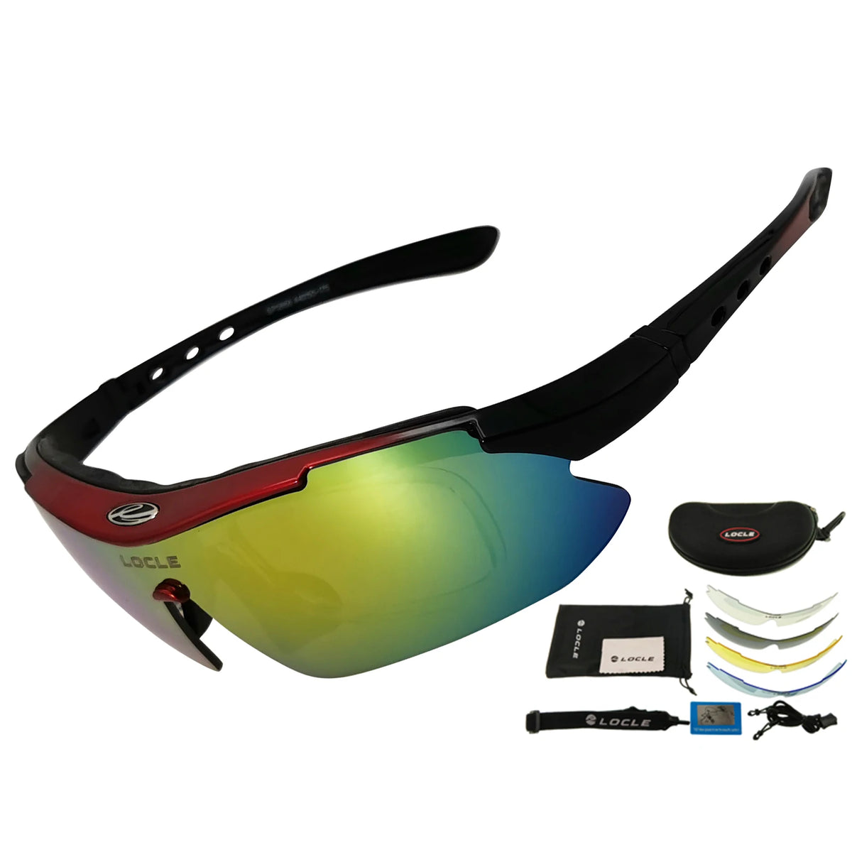 Ochelari de ciclism LOCLE UV400 polarizați pentru bărbați – pentru șosea, MTB, biciclete, pescuit, călărie – ochelari de protecție pentru ciclism
