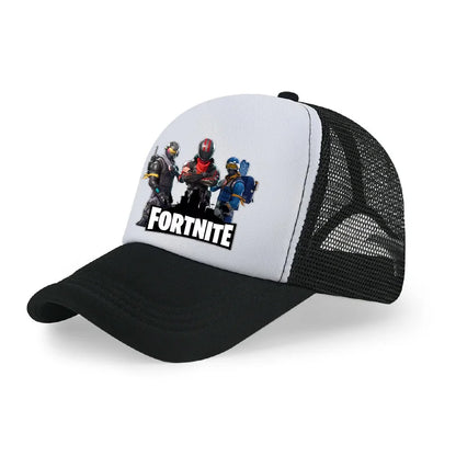 Fortnite Baseball Cap Cartoon Game Printed Hat Kids Summer Breathable Mesh Hat Adjustable Peaked Cap Children’s Birthday Gift