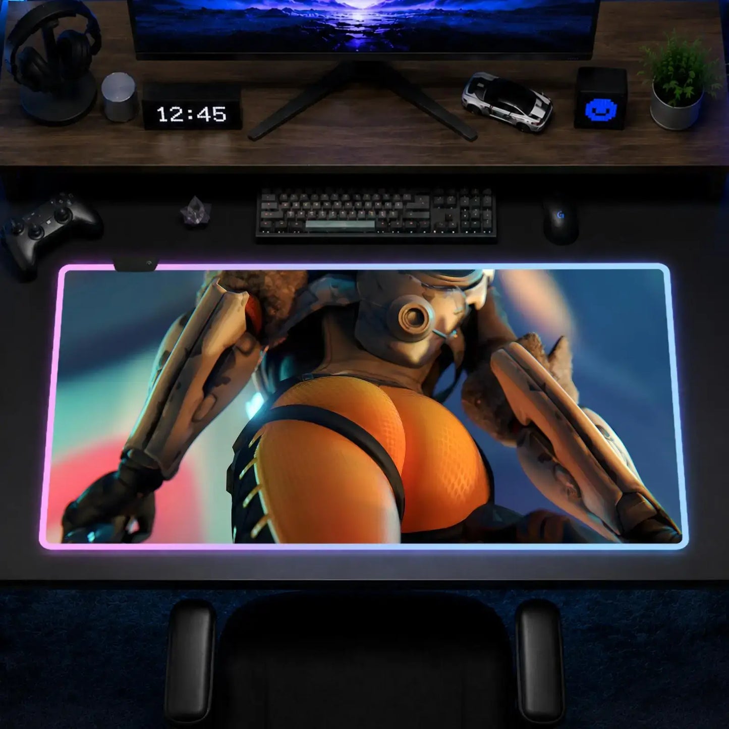 Overwatch Hips Mouse Pad Gaming Anime Mouse Pad XXL RGB Desk Mats LED Table Pads Backlit Rubber Desktop