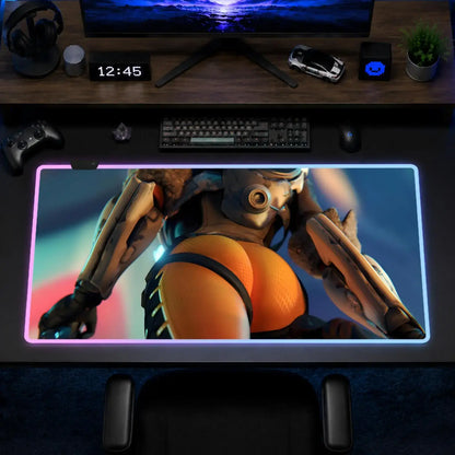 Overwatch Hips Mouse Pad Gaming Anime Mouse Pad XXL RGB Desk Mats LED Table Pads Backlit Rubber Desktop
