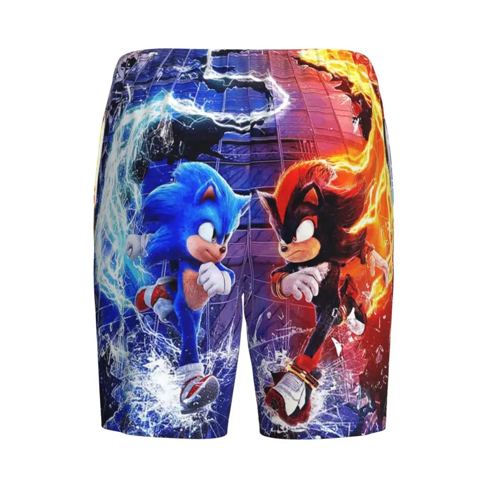 Pantalones cortos de pijama personalizados de Sonic the Hedgehog para hombre, para dormir y estar por casa