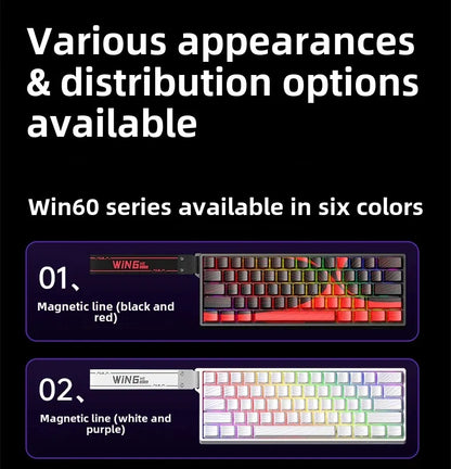 AULA WIN60HE Magnetic Switch Mechanical Keyboard, 60% Wired Gaming Keyboard with Hall Effect Magnetic Switches, Rapid Trigger Esports Keyboard