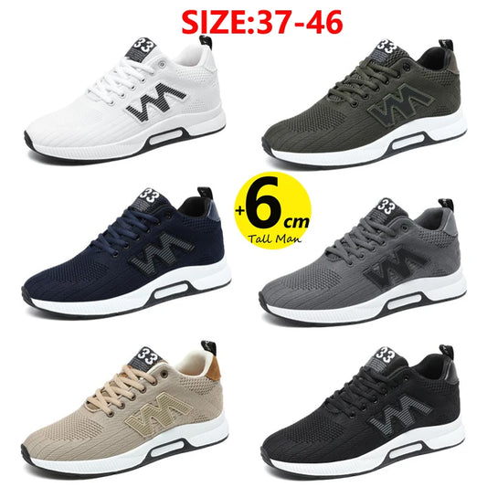 Chunky sneakers för män med höjdökande innersula 6 cm, sportmodell, storlekar 37–46