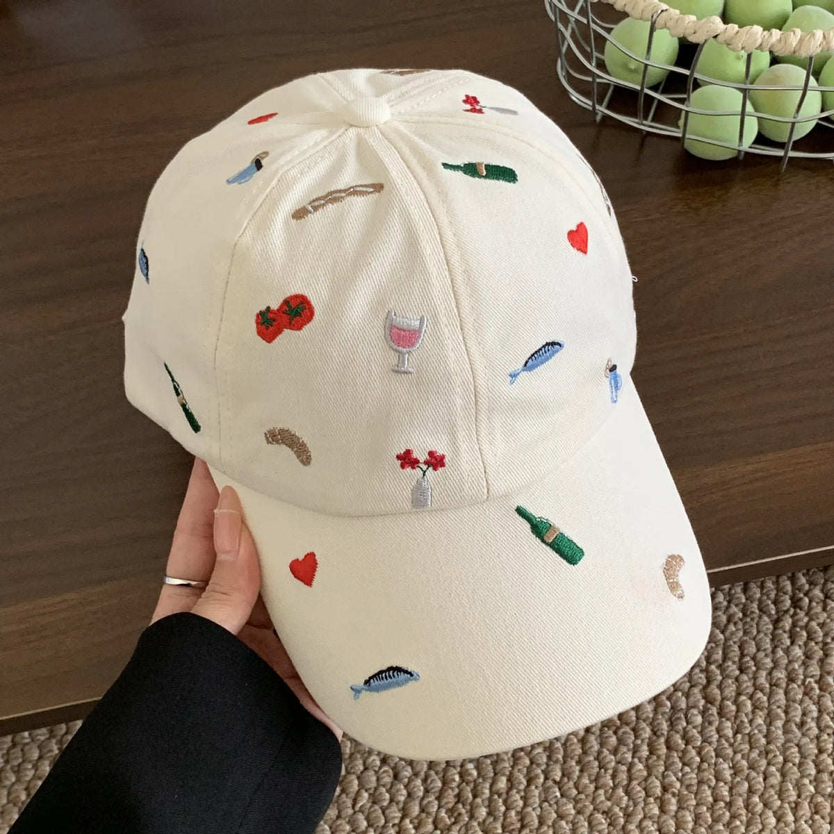 Aranyos sapkák japán stílusú, retro hímzéses baseball sapka – sokoldalú női baseball sapka, alkalmi napellenző, napvédő sapka