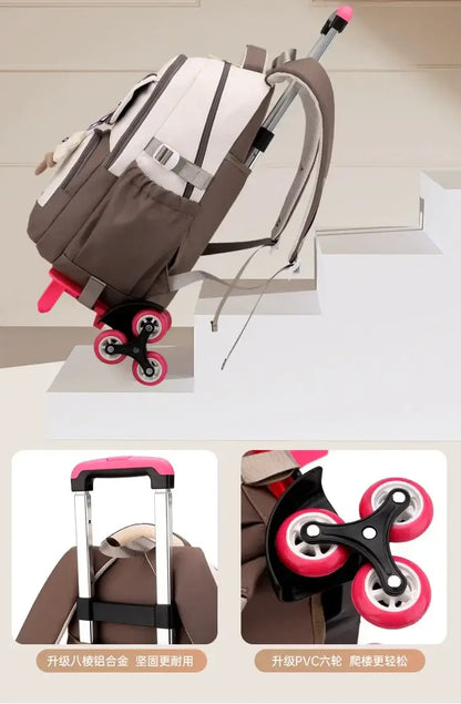Fortnite Student Rolling Backpack Large Capacity Waterproof Lightweight Design Minimalist Laptop School Bag Casual Travel Bag