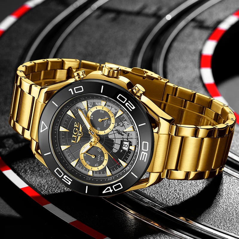 LIGE Luxe herenhorloges Casual zakelijk horloge Herenmode Waterdicht Militair herenhorloge met kwarts Montre Homme