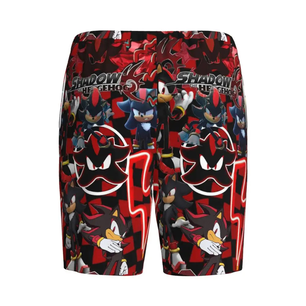 Pantalones cortos de pijama personalizados de Sonic the Hedgehog para hombre, para dormir y estar por casa