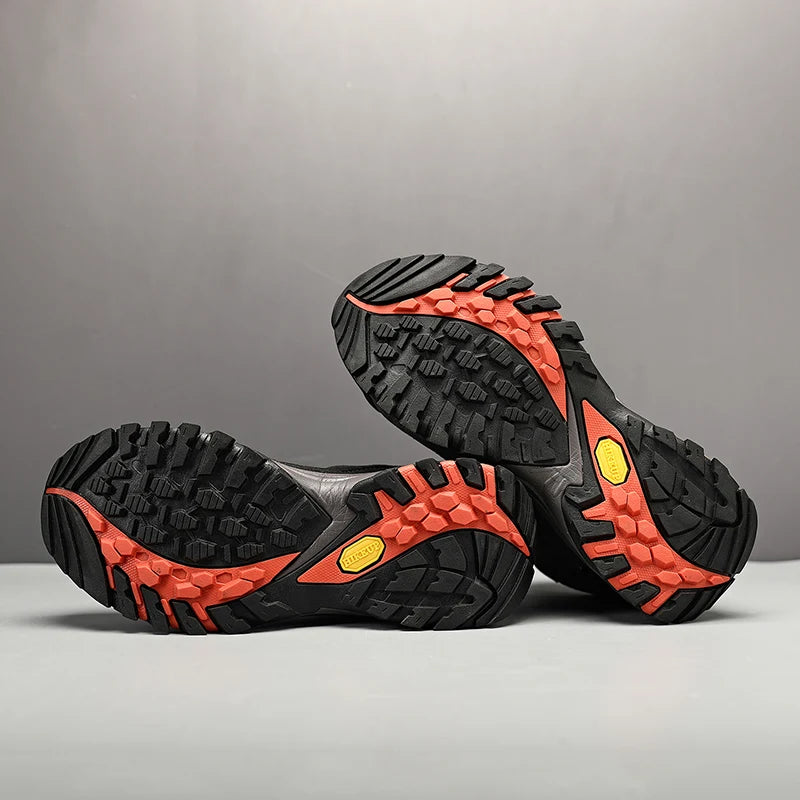 HIKEUP High-Top Men Hiking Boots Winter Outdoor Shoes Lace-Up Non-Slip Sports Casual Trekking Boots Men Suede Warm Shoes