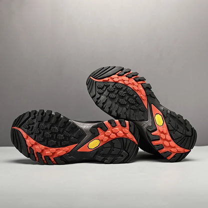 HIKEUP High-Top Men Hiking Boots Winter Outdoor Shoes Lace-Up Non-Slip Sports Casual Trekking Boots Men Suede Warm Shoes