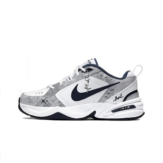 Anpassade sneakers Nike Air Monarch 4 ”Misty Night Blue Star” – klassiska retro-löparskor för män