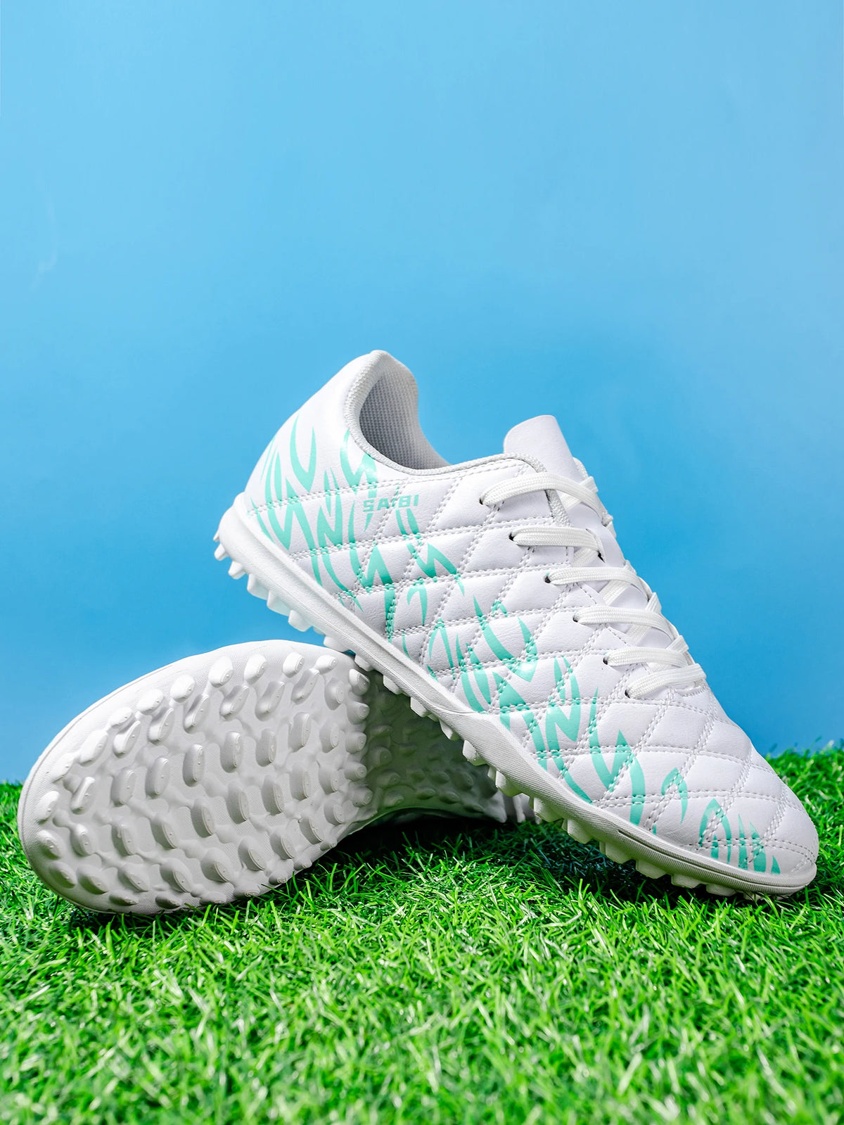 Chaussures de football TF multi-terrain adaptables, en tissu PU respirant et doux pour la peau, semelle en caoutchouc antidérapante, stabilité optimale pour l'entraînement quotidien