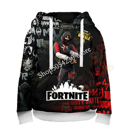 Fortnite Boys Cool Heroes Cosplay Hoodie Cartoon Sweatshirt Kid Clothes Spring Autumn Baby Coat Children Hooded Jacket
