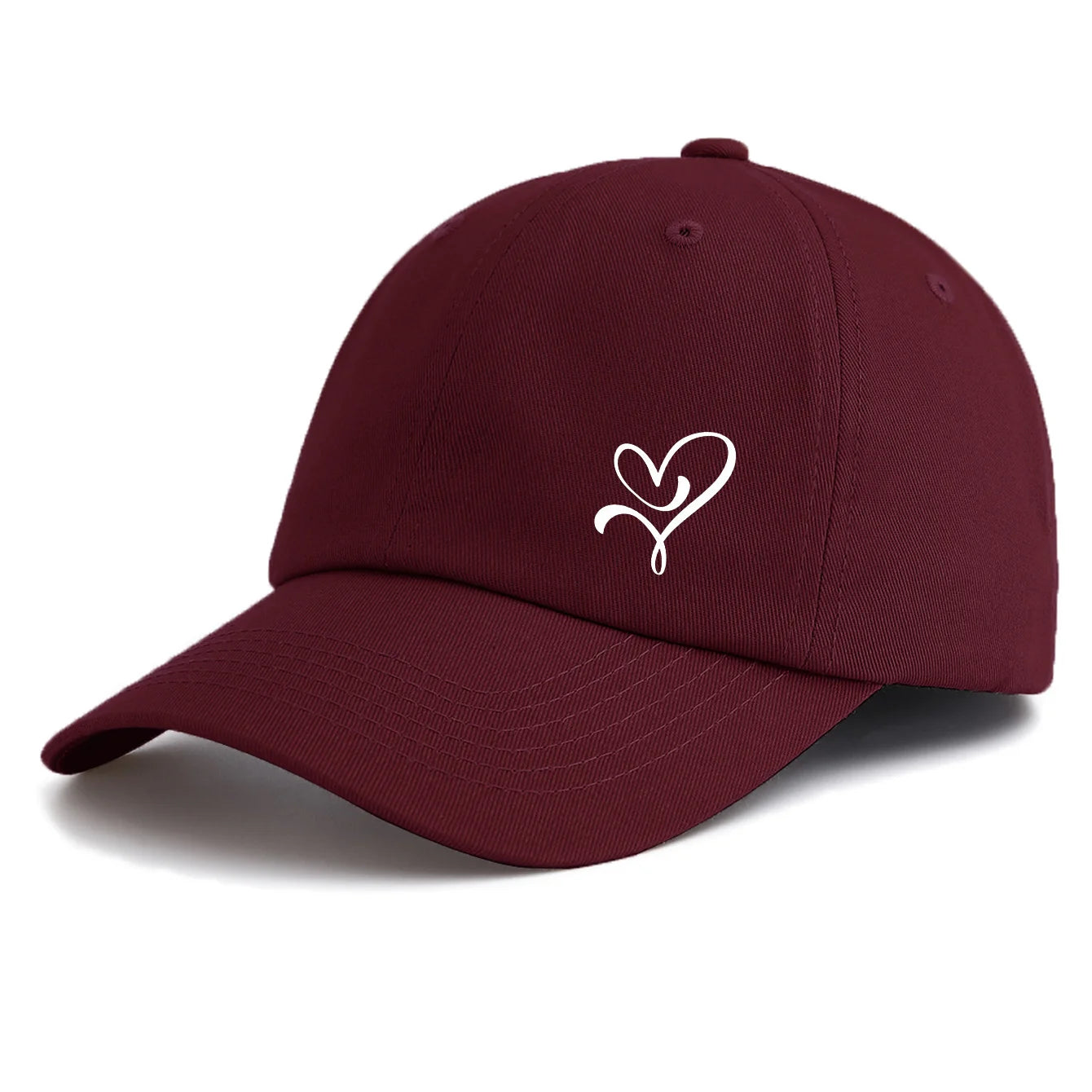 1pc HEART Print Baseball Cap for Adults,Minimalist Retro Style Casual Soft Adjustable Dad Hat,Perfect As Gift