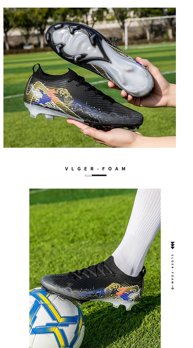 Nuovi scarpini da calcio da uomo, tacchetti FG antiscivolo per allenamento, scarpe da calcio con tacchetti lunghi, da partita, ultraleggeri, per outdoor, dropshipping