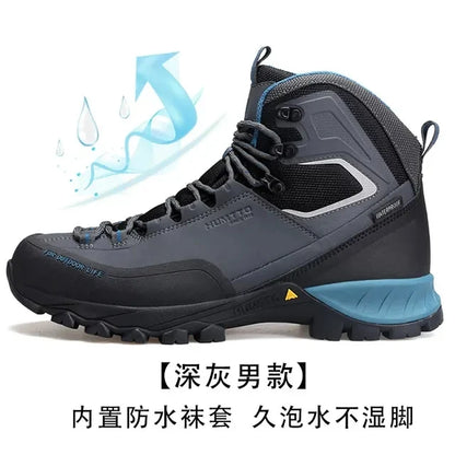 Zapatos de senderismo HUMTTO, botas de caza impermeables para hombre, botas tácticas de combate para desierto hasta el tobillo, botas de trekking para hombre y mujer, zapatillas cálidas de cuero