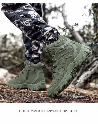 Upgraded Tactical Combat Training Boots Male Outdoors Camping Anti-wear Rapid Response Hiking Shoes Fishing Hunting Sneakers Men