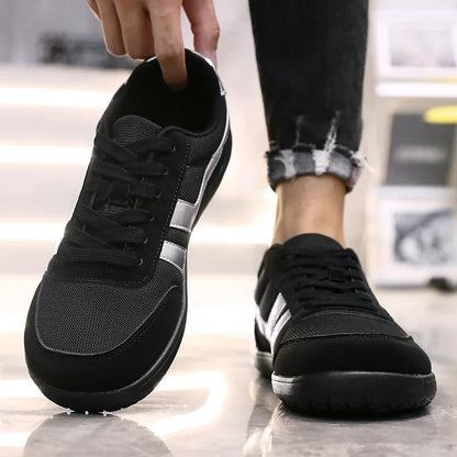 Men's tennis shoes with wide toe box, barefoot minimalist breathable comfortable outdoor walking shoes, sports casual blue shoes 2025
