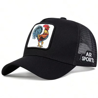 Animal embroidery net rooster hat male and female animal baseball cap hip Hop duck cap suitable for outdoor sports fishing visor