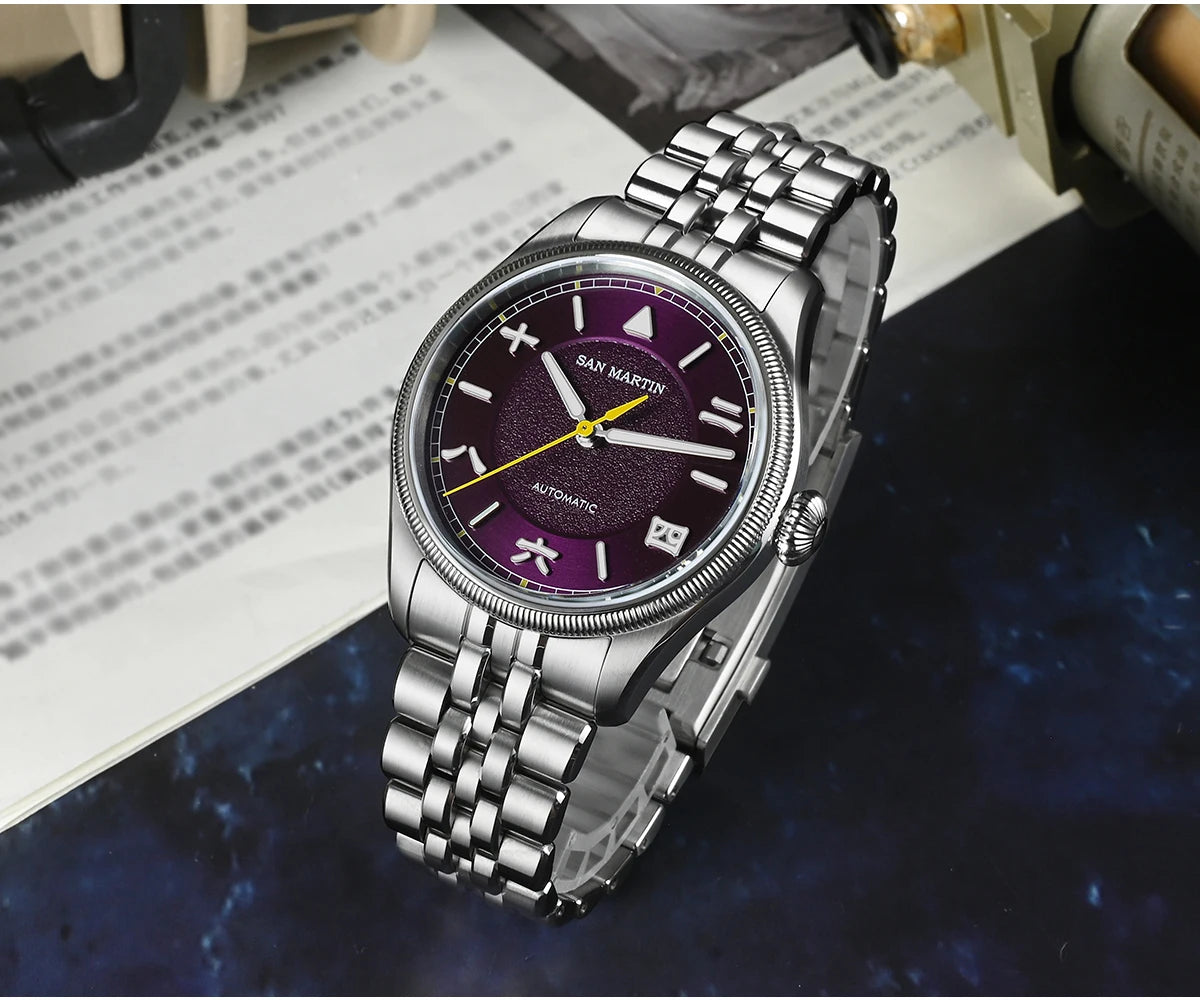 San Martin 39.5mm Men Pilot Watch YN55 Automatic Mechanical Aviation Watches Chinese Style Original Design SN0033 Field Watch