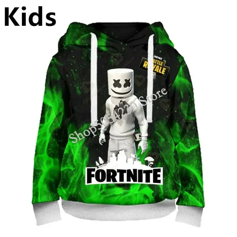 Fortnite Boys Cool Heroes Cosplay Hoodie Cartoon Sweatshirt Kid Clothes Spring Autumn Baby Coat Children Hooded Jacket