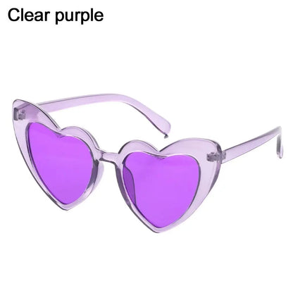 Ochelari de soare în formă de inimă, cu ramă metalică fără ramă, lentile degradate, ochelari de soare „Love Heart” pentru femei, protecție UV400