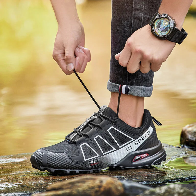 Sapatos de Ciclismo Sem Fecho para Homem, Sapatos de Caminhada Antiderrapantes para Montanha e Todo-o-Terreno, Sapatos Desportivos Respiráveis, Sapatos de Ciclismo de Estrada