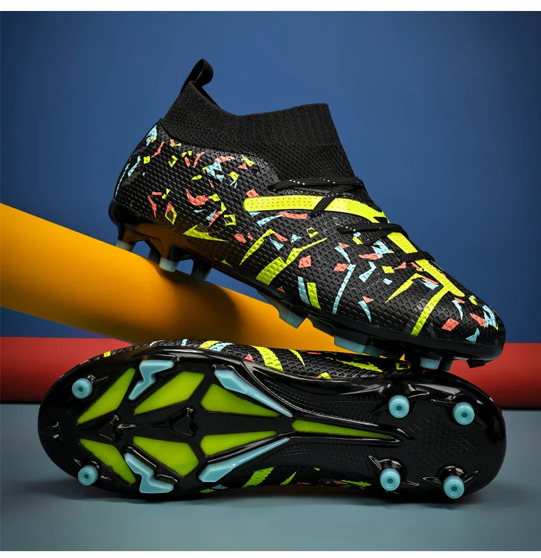 LiXingMing Football Boots Men White Professional High-Tops Soccer Society Cleats Football Shoes Non-Slip Match Training Sneakers