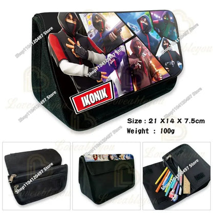 Anime Pencil Bag Kawaii Fortnite Pencil Case Large Capacity Waterproof Handheld Cosplay Pencil Pouch Office Stationary Gift Toy