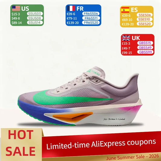 Nike Zoom Fly 6 Eliud Kipchoge Kényelmes, stílusos, divatos, sokoldalú, alacsony szárú futócipő Unisex stílus Szürke-zöld HJ7038-600