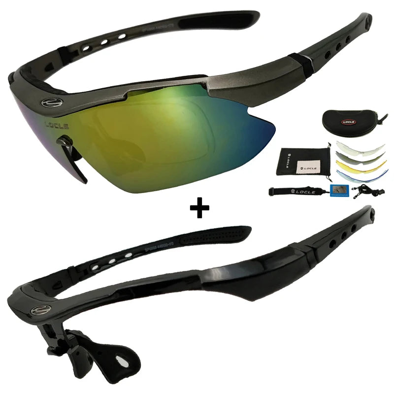 Ochelari de ciclism LOCLE UV400 polarizați pentru bărbați – pentru șosea, MTB, biciclete, pescuit, călărie – ochelari de protecție pentru ciclism