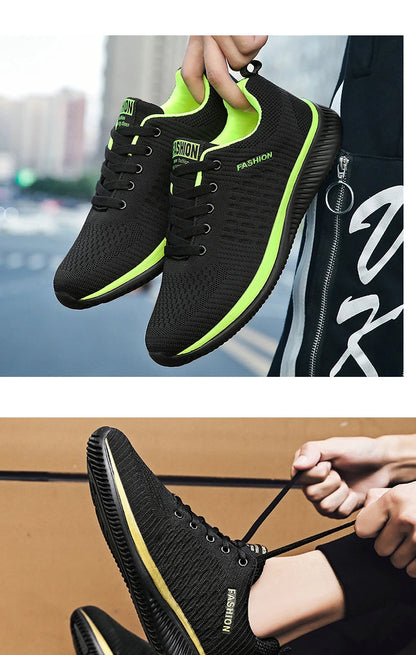 Sneakers da uomo e da donna in maglia, traspiranti, sportive, da corsa, da passeggio e da palestra