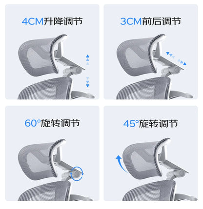 Ergonomic Computer Office Chair with Footrest, Comfortable Designer Executive Chair, Adjustable Luxury Swivel Gaming Chair for Home & Work