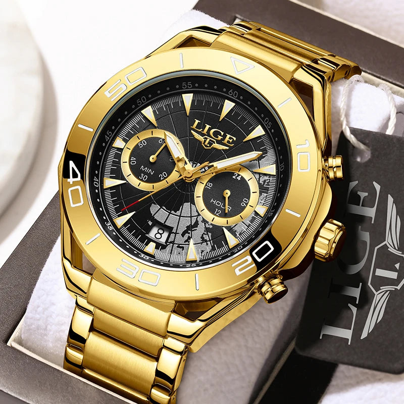 LIGE Luxe herenhorloges Casual zakelijk horloge Herenmode Waterdicht Militair herenhorloge met kwarts Montre Homme