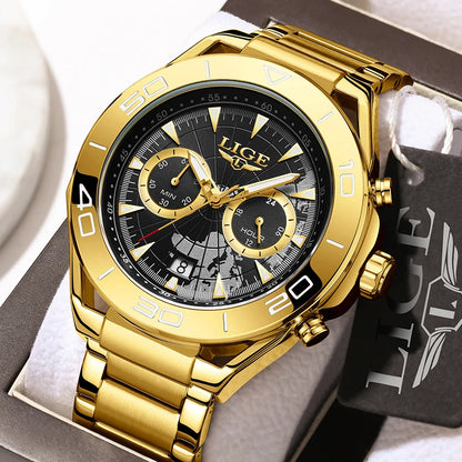 LIGE Luxe herenhorloges Casual zakelijk horloge Herenmode Waterdicht Militair herenhorloge met kwarts Montre Homme