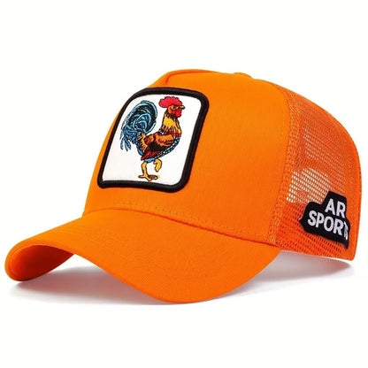 Animal embroidery net rooster hat male and female animal baseball cap hip Hop duck cap suitable for outdoor sports fishing visor