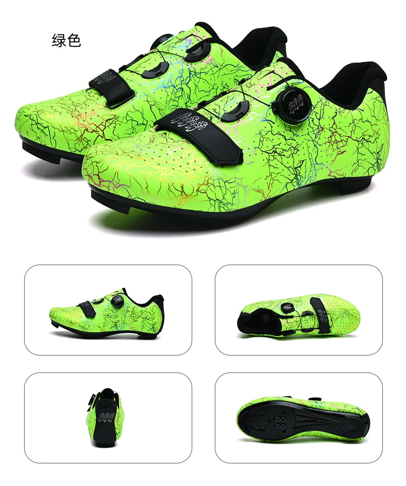 Zapatillas de ciclismo nuevas para hombre con cierre automático para carretera, montaña y exterior; zapatillas deportivas de ciclismo para mujer para spinning indoor