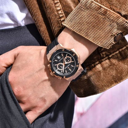 PAGANI DESIGN PD-YS032 Men's Quartz Watch 44mm Japan VK64 Movement Stainless Steel Case Rubber Strap Sapphire Glass 100M Waterproof