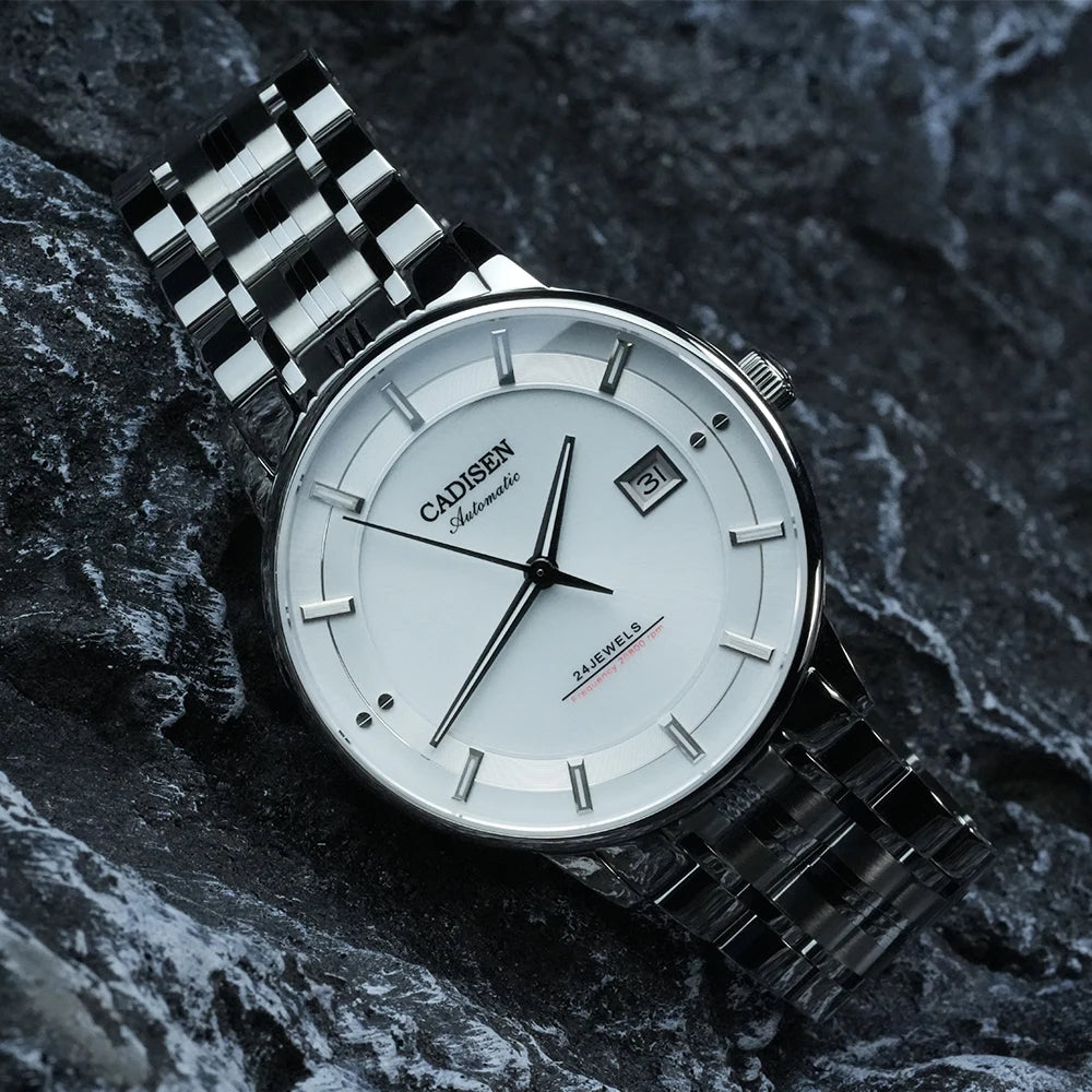 CADISEN Mechanical Wristwatches MIYOTA 9015 Movement Automatic Ultra-thin Watch Sapphire Waterproof Rose gold Business Watches