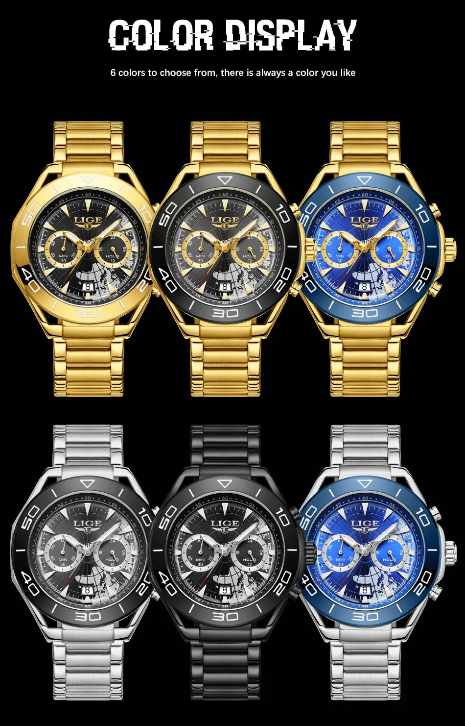 LIGE Luxe herenhorloges Casual zakelijk horloge Herenmode Waterdicht Militair herenhorloge met kwarts Montre Homme