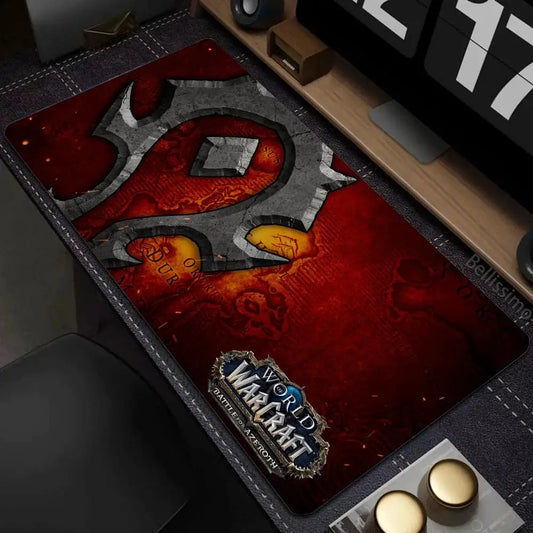 Alfombrilla de ratón Natural Horde Alliance de goma grande para escritorio y teclado de ordenador, HD World Of Warcraft, alfombrilla gaming de velocidad con borde reforzado